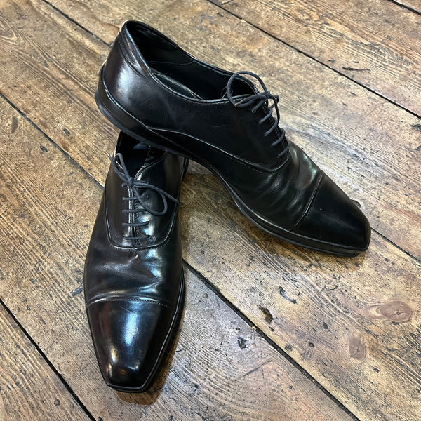 Prada leather oxford shoes clearance