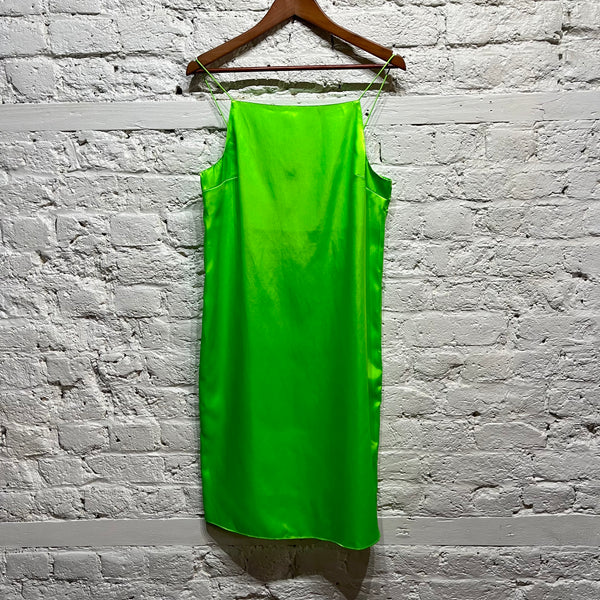 KWAIDAN EDITIONS NEON GREEN SLIP DRESS STORM IN A TEACUP KWAIDAN EDITIONS NEON GREEN SLIP DRESS STORM IN A TEACUP