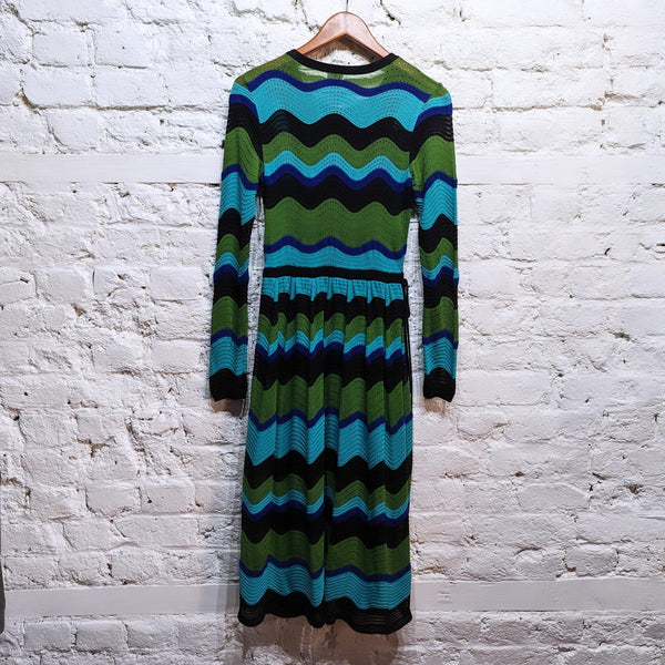 MISSONI BLACK/BLUE/GREEN KNIT DRESS STORM IN A TEACUP MISSONI BLACK/BLUE/GREEN KNIT DRESS STORM IN A TEACUP