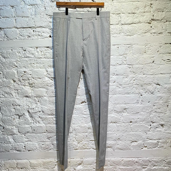 AMI PALE GREY CIGARETTE TROUSERS