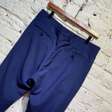 AMI NAVY CIGARETTE FIT TROUSERS