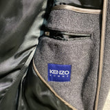 KENZO HOMME CHARCOAL WOOL CASHMERE COAT