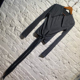 JW ANDERSON GREY JERSEY WRAP TOP