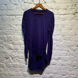 LIMI FEU RUCHED SLEEVES PURPLE TOP