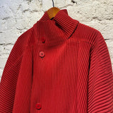 ISSEY MIYAKE HOMME PLISSE RED OVERCOAT