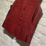 OZWALD BOATENG BLACK/RED WOVEN 3-PIECE SUIT