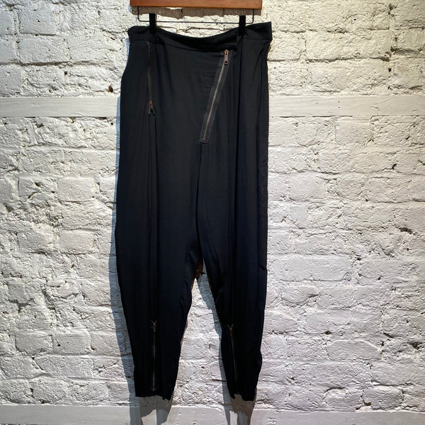 ACNE SILK ZIP TROUSERS