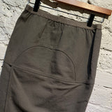 RICK OWENS GREY TEXTURED STRETCH PENCIL SKIRT