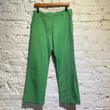 DRIES VAN NOTEN GREEN LINEN MIX TROUSERS