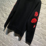 OUR LEGACY NAVY EMBROIDERED ROSES SWEATSHIRT