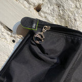 LONGCHAMP BLACK NYLON/LEATHER FOLD OUT BAG