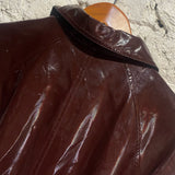 EMIN + PAUL BORDEAUX PU TRENCH COAT