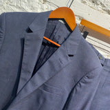 LANVIN NAVY GLENN CHECK SUIT