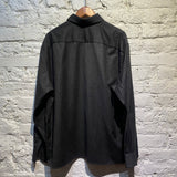 PRADA CHARCOAL FLEECE WOOL VELCRO SHIRT