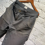 AIMÉ LEON DORE CHARCOAL WORKWEAR TROUSERS WITH BROWN STITCHING