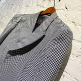 MARTINE ROSE BLACK/WHITE MINI HOUNDSTOOTH BLAZER