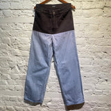 RAF SIMONS DUAL CONSTRUCTION TWO TONE JEANS
