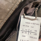 RICK OWENS BROWN LEATHER BIKER JACKET