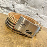 BURBERRY CANVAS/LEATHER CHECK BELT