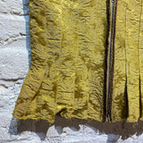 OLUBIYI THOMAS GOLD JACQUARD/LEATHER ZIP CORSET TOP