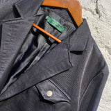 COMME DES GARÇONS HOMME PLUS* EVERGREEN BLACK COTTON JACKET WITH PEWTER BUTTONS