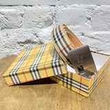 BURBERRY CANVAS/LEATHER CHECK BELT