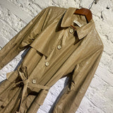 EMIN + PAUL CAMEL CRINKLE PU TRENCH COAT