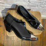 JUNYA WATANABE BLACK CUBAN HEELS SILVER TOES
