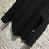 ISABEL BENENATO BLACK MERINO WOOL/YAK KNIT HOODY