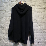 ISABEL BENENATO BLACK MERINO WOOL/YAK KNIT HOODY