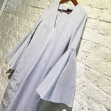ELLERY STRIPED COTTON “HILDEBERG” V-NECK DRESS