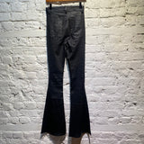 UNRAVEL PROJECT BLACK LEATHER FLARED TROUSERS