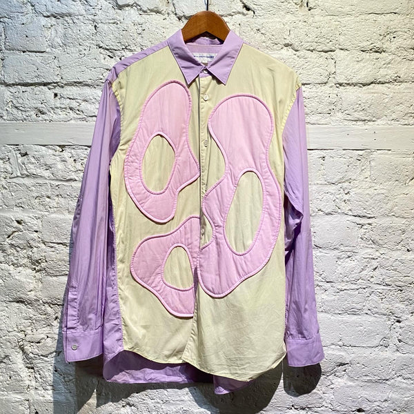 COMME DES GARÇONS SHIRT PURPLE PINK MAUVE MULTI PANEL SHIRT