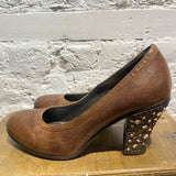 DRIES VAN NOTEN BROWN LEATHER COURT SHOES