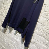 ALEXANDER MCQUEEN MCQ NAVY JERSEY SWEATER BLACK PATCH