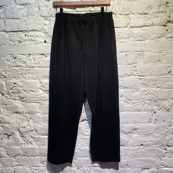 ISSEY MIYAKE HOMME PLISSE BLACK TROUSERS