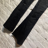 UNRAVEL PROJECT BLACK LEATHER FLARED TROUSERS