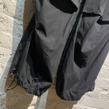 DION LEE BLACK COTTON MIX PARACHUTE PANTS