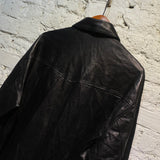 IRO BLACK LEATHER BUTTON UP SHIRT/OVERSHIRT