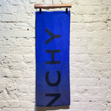 GIVENCHY NAVY/BLUE GRADIENT WOOL/SILK SCARF