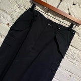 JUNYA WATANABE BLACK WOOL/POLY/CUPRO CARGO SKIRT