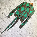 JEAN PAUL GAULTIER JUNIOR GREEN/BROWN TIE UP TOP