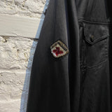 MARINA RINALDI SPORT BLACK SATIN JACKET BEADED