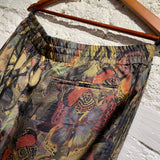 VALENTINO MOTH PRINT SILK TROUSERS