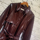 EMIN + PAUL BORDEAUX PU TRENCH COAT