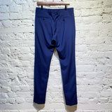 AMI NAVY CIGARETTE FIT TROUSERS