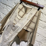 OLUBIYI THOMAS BEIGE/CREAM CORD/RAG MINI SKIRT