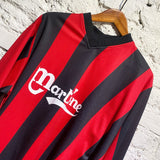 MARTINE ROSE RED/BLACK TWISTED FOOTBALL TOP