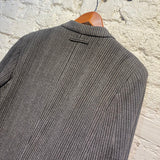 JEAN PAUL GAULTIER HOMME GREY WOOL STRIPED BLAZER