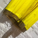 RACHEL COMEY YELLOW SILK MIX DRESS WITH METAL TRIM